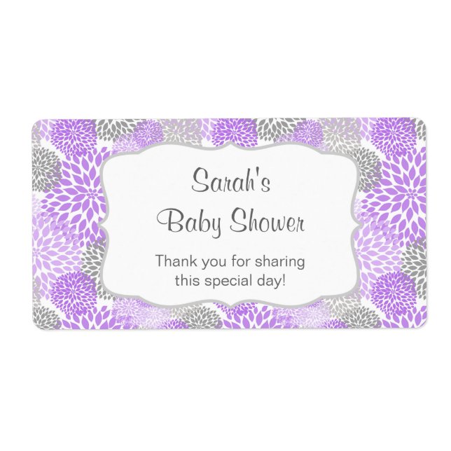 Lila Grått Vattenflaska-tjänst - anpassa den! Fraktsedel (Framsidan)