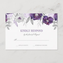 Lila Grått Watercolor Flowers Bröllop OSA