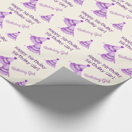 Lila Grattis på födelsedagen Girl - eller Namn - P Presentpapper