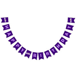 Lila Grattis på födelsedagen Rainbow Party Vimplar