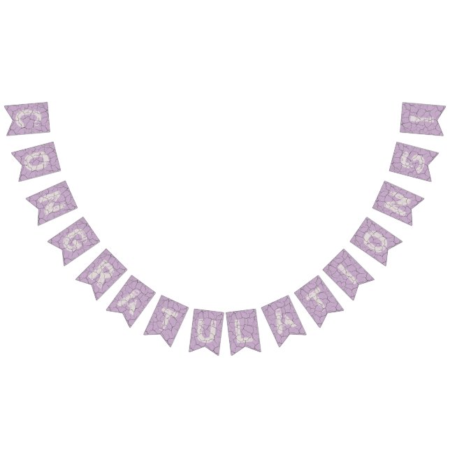 Lila Grattisar vid Bunting Party Flaggor (Alla)