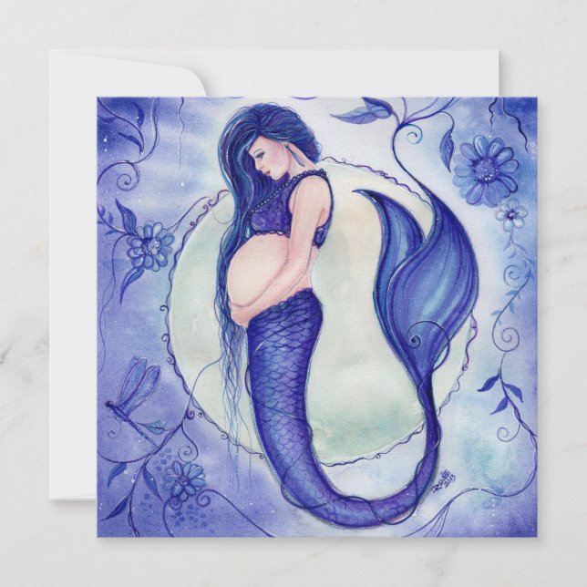 Lila Gravid Baby Shower-inbjudningar efter Renee Inbjudningar (Framsida)