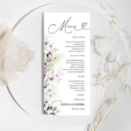 Lila Greenery Lavender Baby Shower Menu Meny