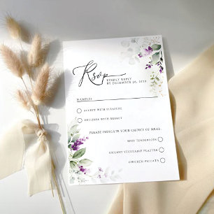 Lila Greenery Lavender Bröllop OSA Card Kort