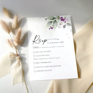 Lila Greenery Lavender Bröllop OSA Card Kort