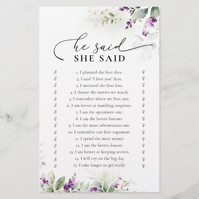 Lila Greenery Lavender Möhippa Game (Framsida)