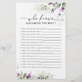 Lila Greenery Lavender Möhippa Game