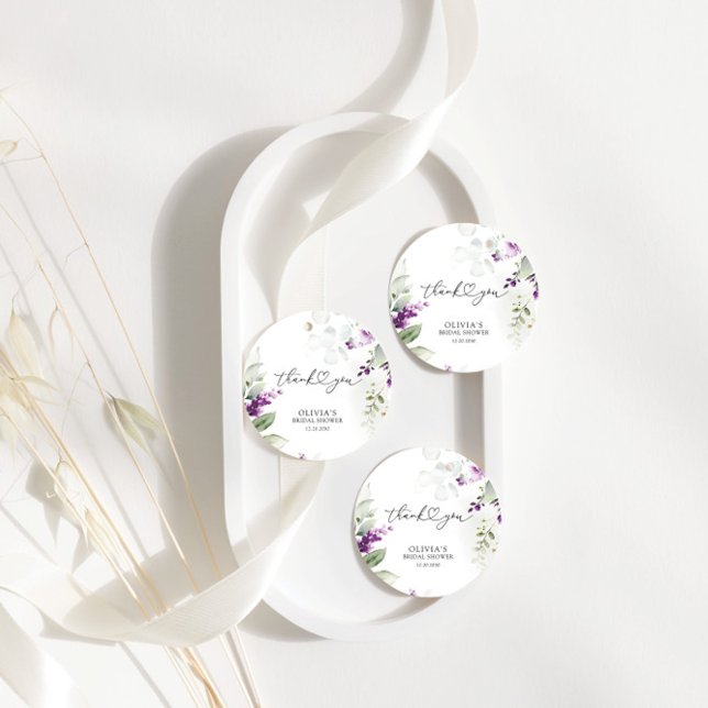 Lila Greenery Lavender Möhippa Gift Märkre Gåvor Etiketter (Skapare uppladdad)