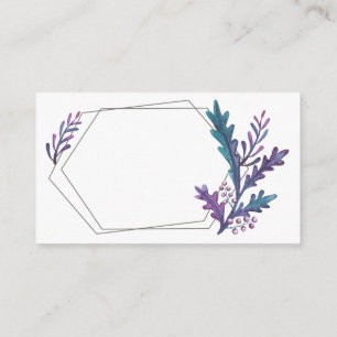 Lila Greenery Watercolor Gift-Märkre Visitkort