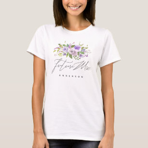 Lila Grey Blommigt Future Calligraphy T Shirt