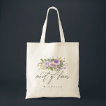 Lila Grey Blommigt MAID OF HONOR Calligraphy Tygkasse<br><div class="desc">Den här snyggten och trendiget till väskan har "maid of honor" i ett modernt,  sofistikerat,  handskript. Dekorfärger med vita vattenfärger blommor,  löv och ro i skuggor av lila. Anpassa namn med hjälp av mallen fält. Se till att besöka samlingen för att se samordningsposter!</div>