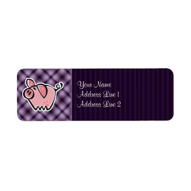 Lila Gris Returadress Etikett (Framsidan)