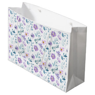 Lila Grön Akvarell Vildblomma