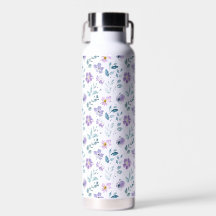 Lila Grön Akvarell Vildblomma