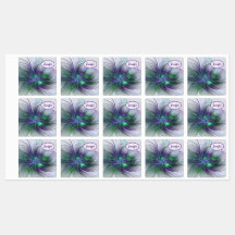 Lila Grön Blomma Modern Abstrakt Fraktal Namn