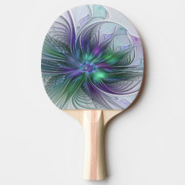 Lila Grön Blomma Modern Abstrakt Konst Fraktal Pingisracket
