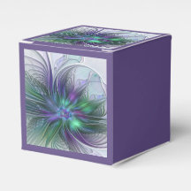 Lila Grön Blomma Modern Abstrakt Konst Fraktal
