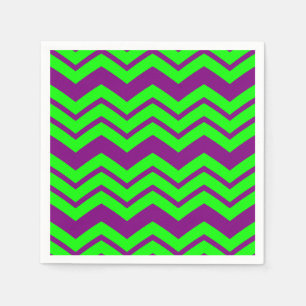 Lila Grön Chevron Sicksack Design Pappersservett