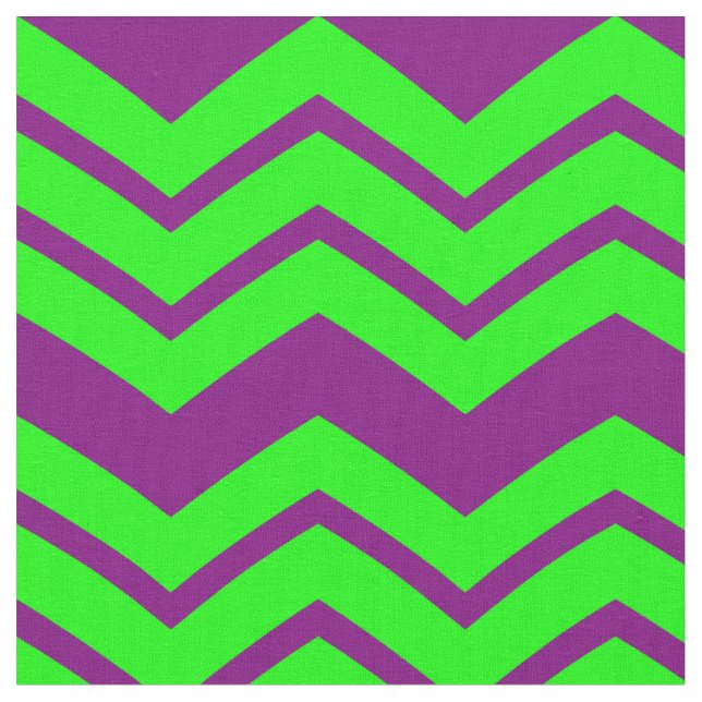 Lila Grön Chevron Sicksack Design  Tyg (Närbild)