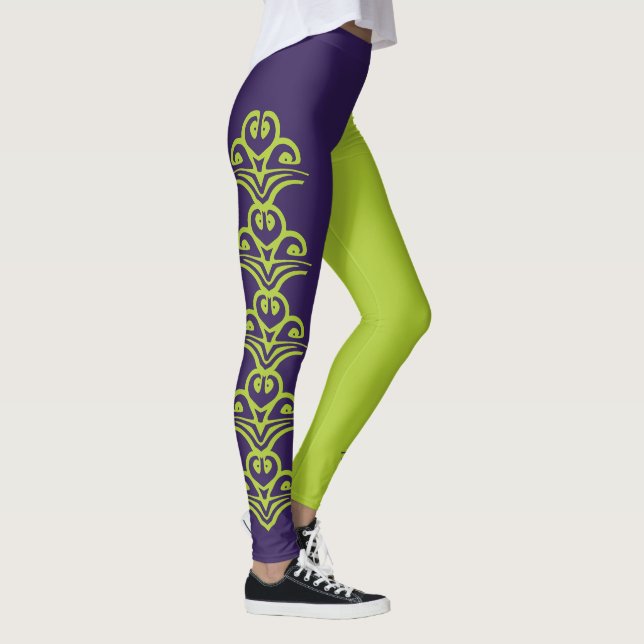 Lila & Grön Deco Reversi Jester Leggings (Höger)