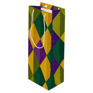 LILA GRÖN GUL MARDI GRAS DIAMANTMÖNSTER
