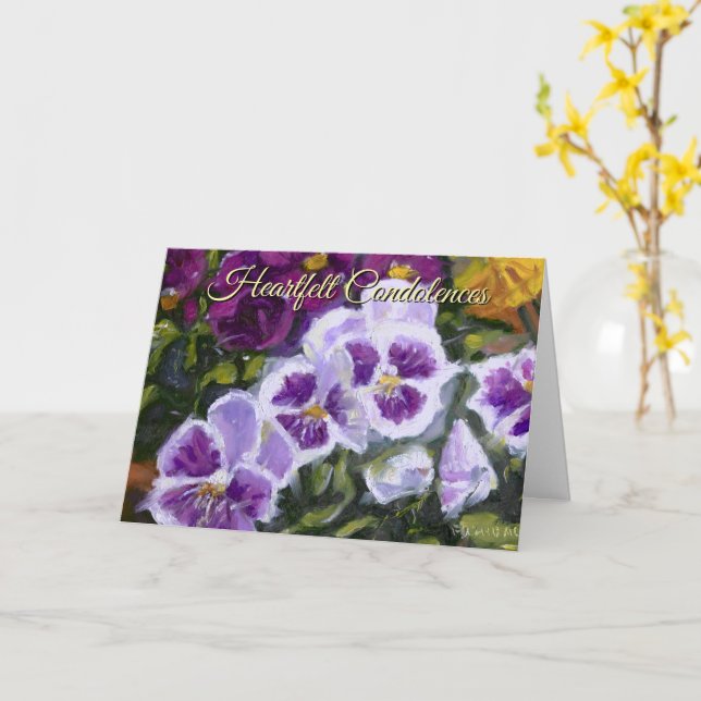 Lila Grön Gul Minneskort För Avlidna Kort (Gul blomma)