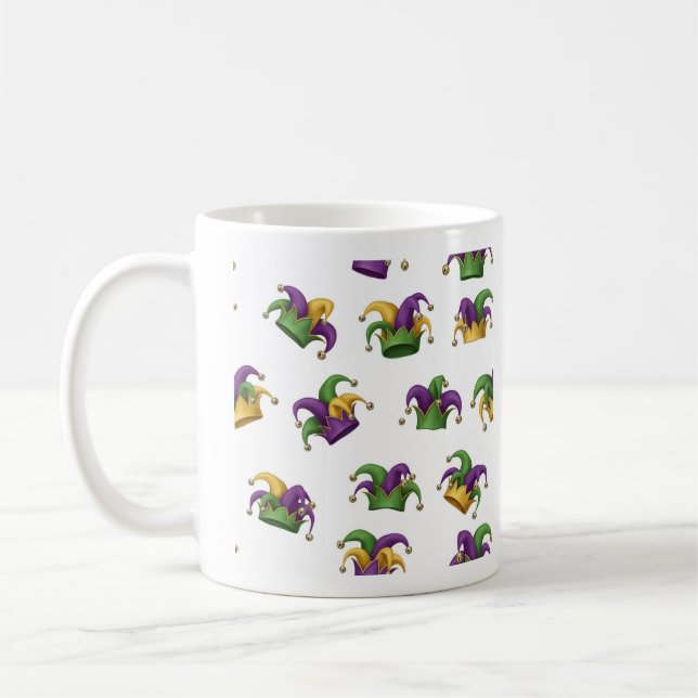 Lila Grön & Guld Karneval Kaffekopp (Vänster)