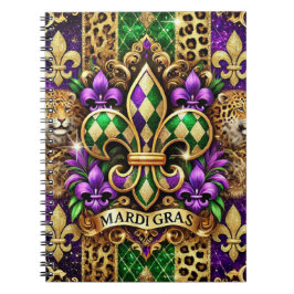 LILA GRÖN GULD MARDI GRAS FLEUR DE LIS ANTECKNINGSBOK