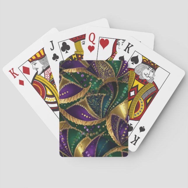 LILA GRÖN GULD MARDI GRAS-MÖNSTER CASINOKORT (Baksidan)