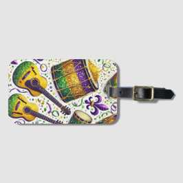 LILA GRÖN GULD MARDI GRAS MUSIKINSTRUMENT BAGAGEBRICKA
