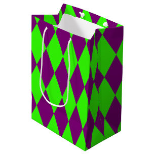 Lila Grön Harlekin Rutig Design