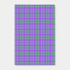 Lila Grön Karomönster Post-it Block