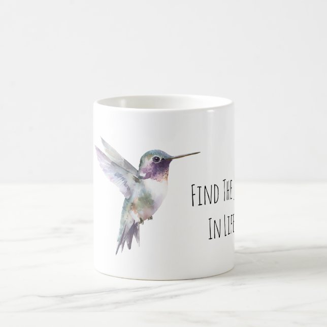 Lila Grön Kolibri Glädje Kaffemugg (Center)