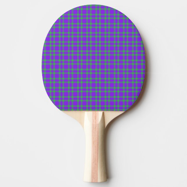 Lila Grön Plaid Mönster Pingisracket (Framsidan)
