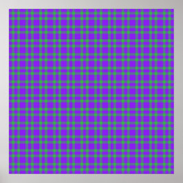 Lila Grön Plaid Mönster Poster