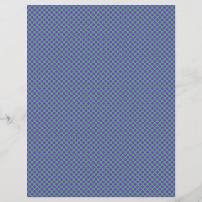 Lila Grön Prickar Scrapbookpapper (Framsida)
