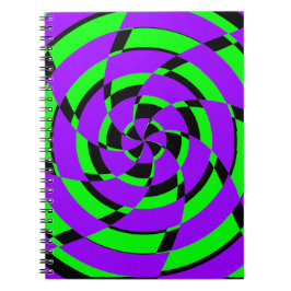 Lila Grön Psykedelisk Virvel Modern Konst Anteckningsbok