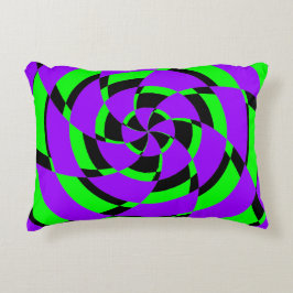 Lila Grön Psykedelisk Virvel Modern Konst Prydnadskudde