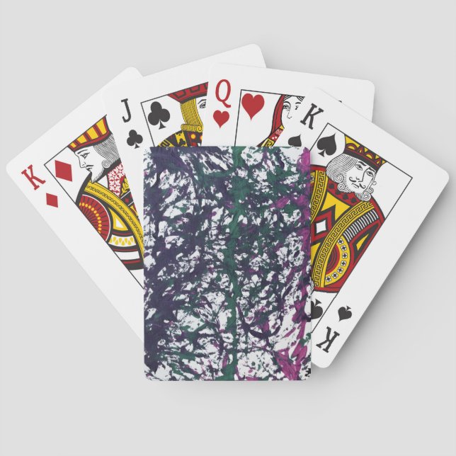 Lila, Grön, Rosa, Marmor Konstverk Casinokort (Baksidan)