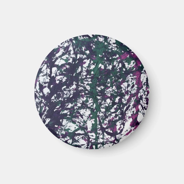 Lila, Grön, Rosa, Marmor konstverk Magnet (Framsidan)