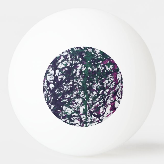 Lila, Grön, Rosa, Marmor Konstverk Pingisboll (Framsidan)