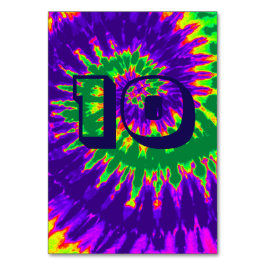 Lila & Grön Spiral Tie Dye Bröllopsbord Tio Bordsnummer