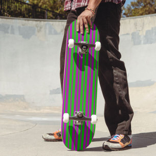 Lila Grön Stylfull Randig Mönsterdesign Mini Skateboard Bräda 18,5 Cm