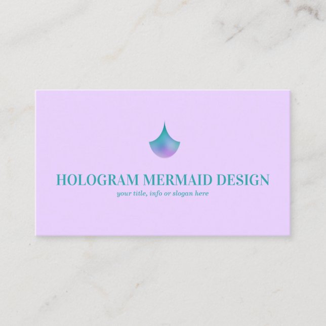 Lila Grön Teal Själv Hologram Visitkort (Framsida)
