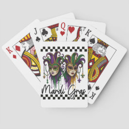 LILA & GRÖNA MARDI GRAS-MASKER CASINOKORT