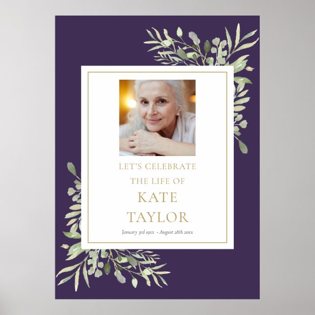 Lila grönska Foto Firande av Liv Skylt (Framsidan)