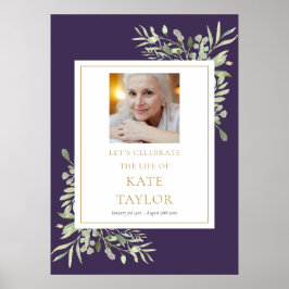 Lila grönska Foto Firande av Liv Tecken Poster