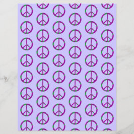 Lila Grönt Blends Fredstecken Lavender Papper