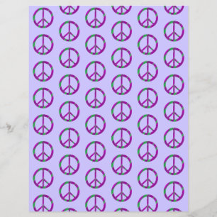 Lila Grönt Blends Fredstecken Lavender Papper
