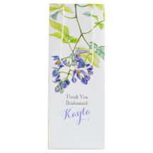 Lila grönt blommigt bröllopsförmånspåse för presen